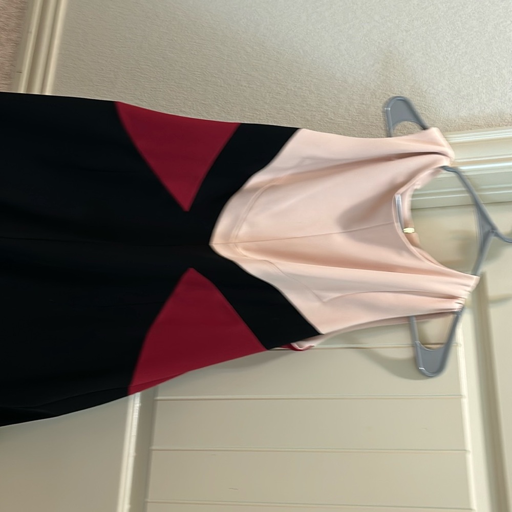 Pink, red and black dress